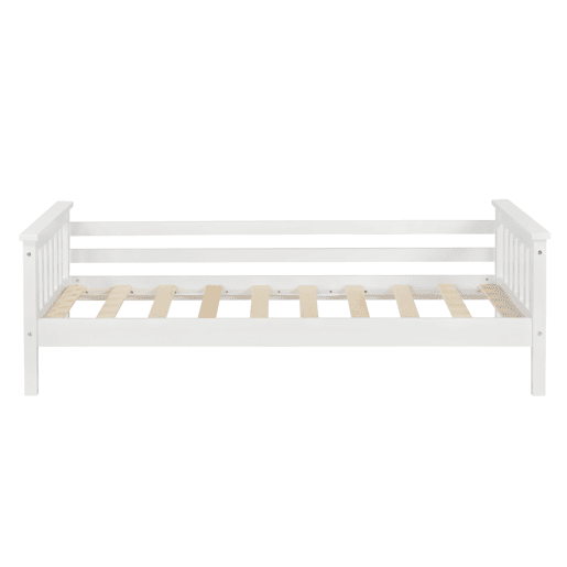Cama Nuuk para crianças com base de colchão e protecção anti-queda - máx. 70 kg - pinho 80 x 160 cm - Branco en.casa.