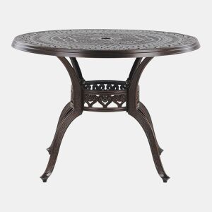 Mesa de refeição de jardim SALENTO 102 cm 102 cm Metal Castanho escuro