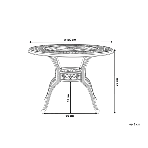 Mesa de refeição de jardim SALENTO 102 cm 102 cm Metal Castanho escuro