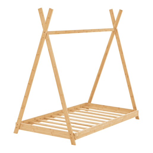 Cama para crianças Vimpeli Indian bamboo tepee 90 x 200 cm - Madeira natural en.casa.