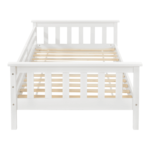 Cama de criança Nuuk com estrado de ripas e protecção anti-queda - pinho 70 x 140 cm - branco mate en.casa. Cama de criança Nuuk com estrado de ripas e protecção anti-queda - pinho 70 x 140 cm - branco mate en.casa.