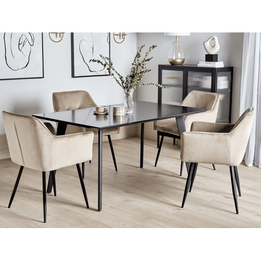 Mesa de jantar DORCAS Preto 150 cm 90 cm