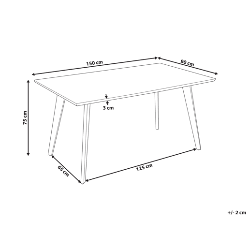 Mesa de jantar DORCAS Preto 150 cm 90 cm