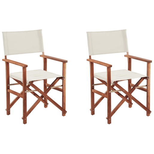 Conjunto de 2 cadeiras de jardim CINE Madeira de acácia Branco creme