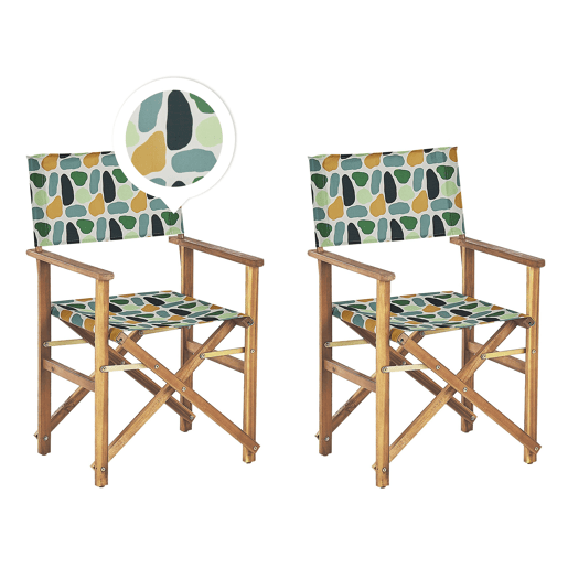 Conjunto de 2 cadeiras de jardim CINE Madeira de acácia Multicolor