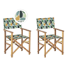 Conjunto de 2 cadeiras de jardim CINE Madeira de acácia Multicolor