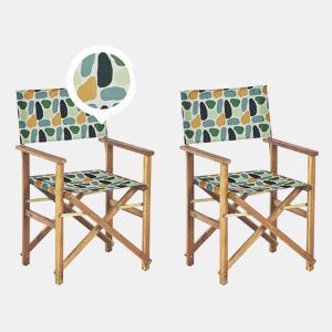 Conjunto de 2 cadeiras de jardim CINE Madeira de acácia Multicolor
