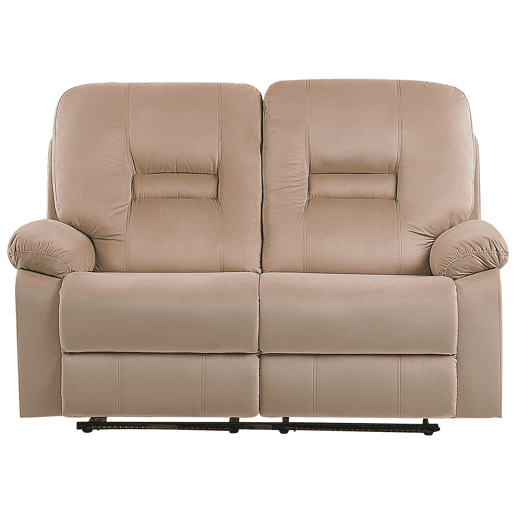 Conjunto de sala de estar reclinável elétrico BERGEN Veludo Cor de areia com entrada USB 6 lugares