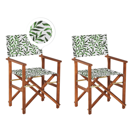 Conjunto de 2 cadeiras de jardim CINE Madeira de acácia Castanho escuro