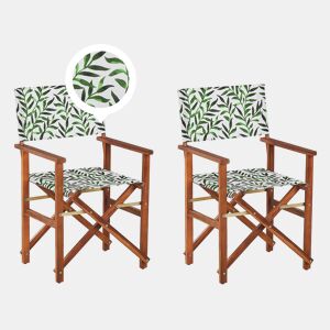 Conjunto de 2 cadeiras de jardim CINE Madeira de acácia Castanho escuro