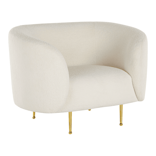Poltrona LOEN Bouclé Branco