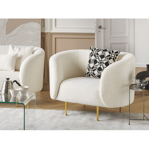 Poltrona LOEN Bouclé Branco