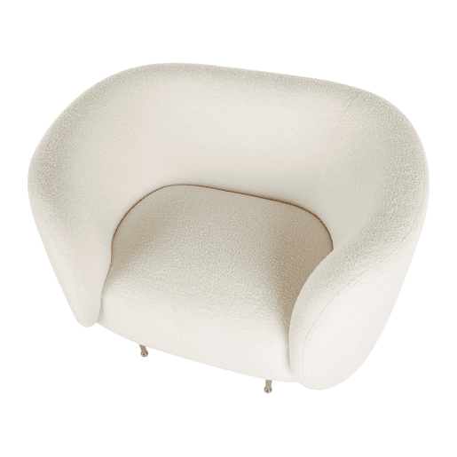 Poltrona LOEN Bouclé Branco