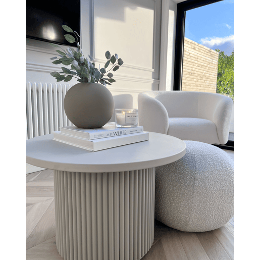 Poltrona LOEN Bouclé Branco