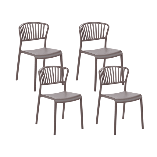 Conjunto de 4 cadeiras de jardim GELA Taupe
