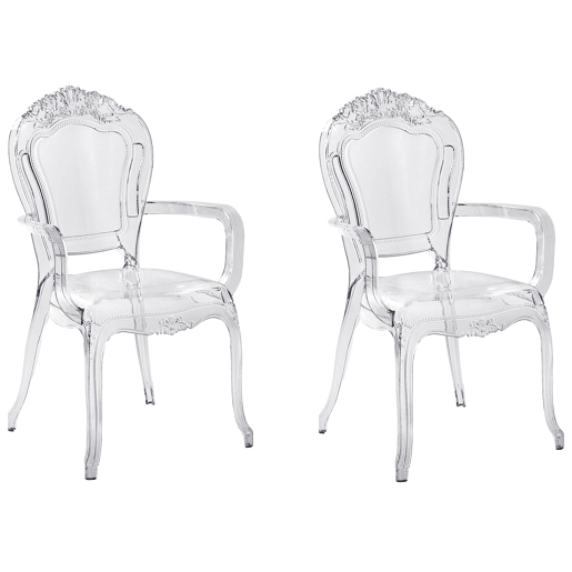 Conjunto de 2 cadeiras de jantar VERMONT Transparente