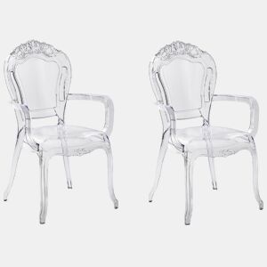 Conjunto de 2 cadeiras de jantar VERMONT Transparente