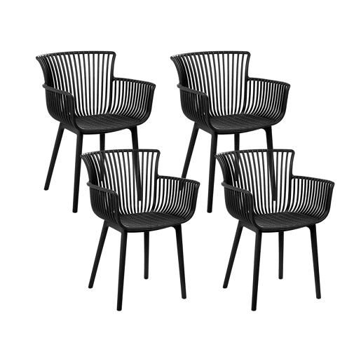 Conjunto de 4 cadeiras de jardim PESARO Preto