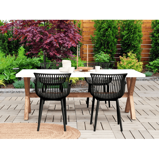 Conjunto de 4 cadeiras de jardim PESARO Preto