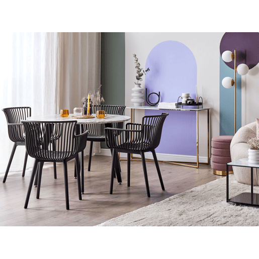Conjunto de 4 cadeiras de jardim PESARO Preto