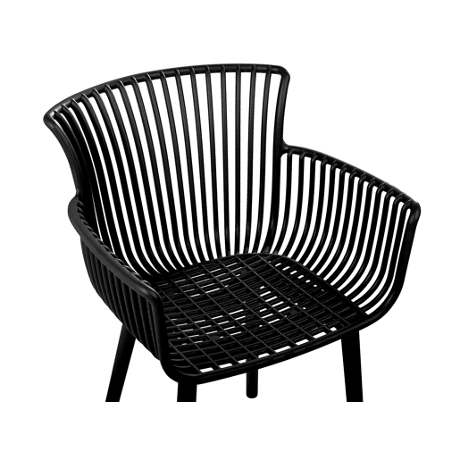 Conjunto de 4 cadeiras de jardim PESARO Preto