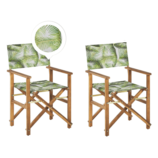 Conjunto de 2 cadeiras de jardim CINE Madeira de acácia Verde claro