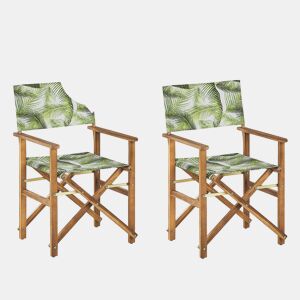 Conjunto de 2 cadeiras de jardim CINE Madeira de acácia Verde claro