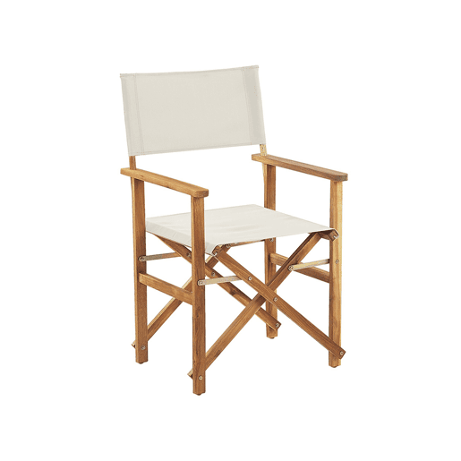 Conjunto de 2 cadeiras de jardim CINE Madeira de acácia Branco creme