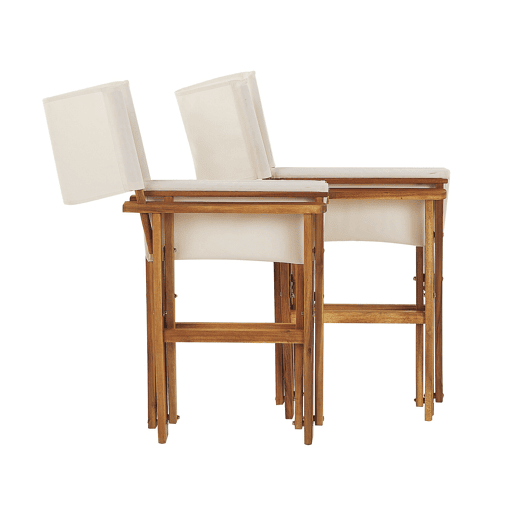 Conjunto de 2 cadeiras de jardim CINE Madeira de acácia Branco creme