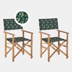 Conjunto de 2 cadeiras de jardim CINE Madeira de acácia Verde escuro