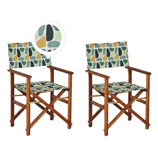 Conjunto de 2 cadeiras de jardim CINE Madeira de acácia Multicolor