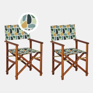 Conjunto de 2 cadeiras de jardim CINE Madeira de acácia Multicolor