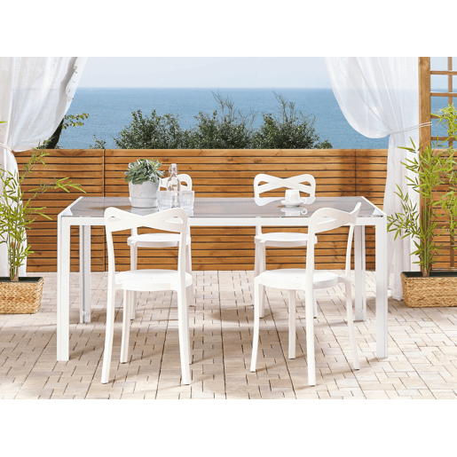 Conjunto de 4 cadeiras de jardim CAMOGLI Branco