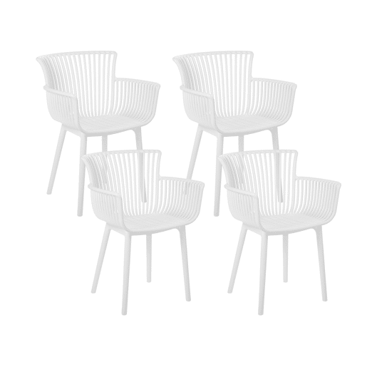 Conjunto de 4 cadeiras de jardim PESARO Branco Conjunto de 4 cadeiras de jardim PESARO Branco