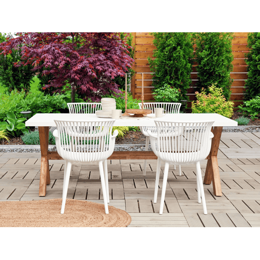Conjunto de 4 cadeiras de jardim PESARO Branco Conjunto de 4 cadeiras de jardim PESARO Branco