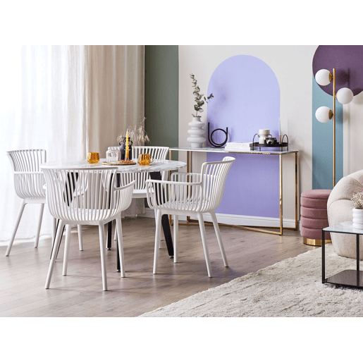 Conjunto de 4 cadeiras de jardim PESARO Branco Conjunto de 4 cadeiras de jardim PESARO Branco