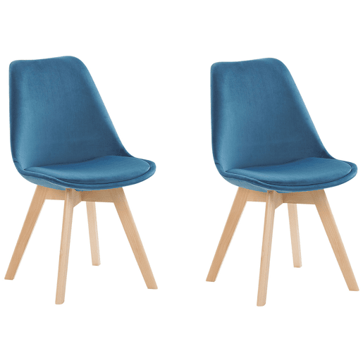 Conjunto de 2 cadeiras de jantar DAKOTA II Veludo Azul