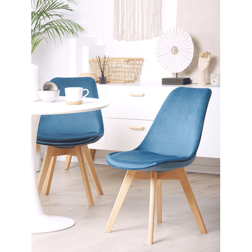 Conjunto de 2 cadeiras de jantar DAKOTA II Veludo Azul