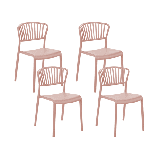 Conjunto de 4 cadeiras de jardim GELA Rosa pastel
