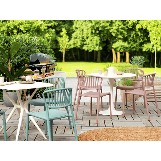 Conjunto de 4 cadeiras de jardim GELA Rosa pastel