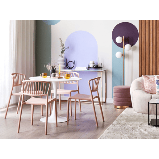 Conjunto de 4 cadeiras de jardim GELA Rosa pastel