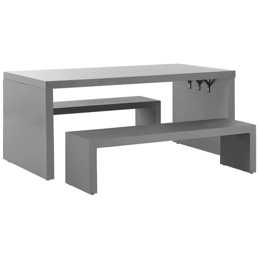 Conjunto de refeições de de jardim com bancos 4 lugares TARANTO Betão Cinzento