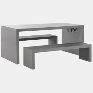 Conjunto de refeições de de jardim com bancos 4 lugares TARANTO Betão Cinzento