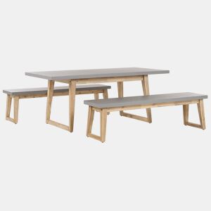 Conjunto de refeições de de jardim com bancos 6 lugares ORIA Betão Cinzento