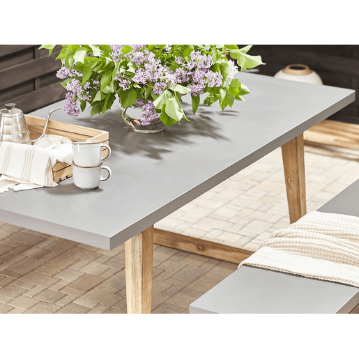 Conjunto de refeições de de jardim com bancos 6 lugares ORIA Betão Cinzento