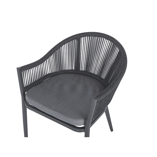 Conjunto de refeições de jardim 4 lugares MILETO com almofadas Metal Cinzento Conjunto de refeições de jardim 4 lugares MILETO com almofadas Metal Cinzento