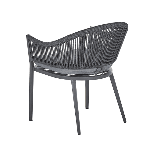 Conjunto de refeições de jardim 4 lugares MILETO com almofadas Metal Cinzento Conjunto de refeições de jardim 4 lugares MILETO com almofadas Metal Cinzento