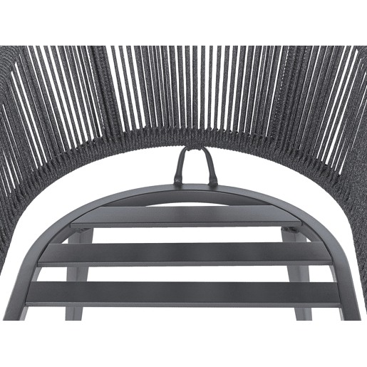 Conjunto de refeições de jardim 4 lugares MILETO com almofadas Metal Cinzento Conjunto de refeições de jardim 4 lugares MILETO com almofadas Metal Cinzento