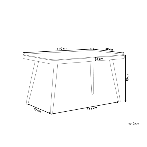 Mesa de refeição de jardim LIPARI 140 cm 80 cm Vidro Cinzento