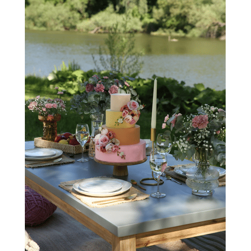 Conjunto de refeições de de jardim com bancos 6 lugares OSTUNI Betão Cinzento